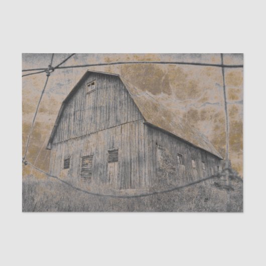 Rustic Gray Sepia Barn textuur Tissuepapier (Voorkant)