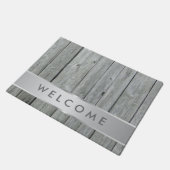 Rustic Gray Wood Farmhouse Welkom Deurmat (Schuin)