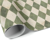 Rustic Green Argyle-patroon Cadeaupapier (Rol Hoek)