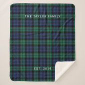 Rustic Green Blue Black Watch Plaid Nom de famille (Devant)