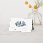 Rustic Green Blue Pine Bossen Mountain Wedding (Achterkant)