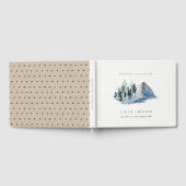 Rustic Green Blue Pine Bossen Mountain Wedding Gastenboek (Volledig)