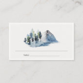 Rustic Green Blue Pine Bossen Mountain Wedding Plaatskaartje (Achterkant)
