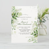 Rustic Green Bridesmaids White Luncheon Invitation (Debout devant)