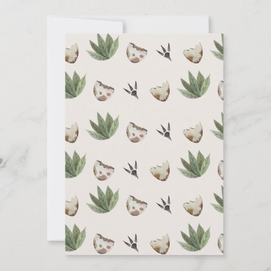 Rustic Green Brown Dinosaur Three-Rex Birthday Kaart (Achterkant)