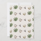 Rustic Green Brown Stomp On Over Dinosaur Birthday Kaart (Achterkant)