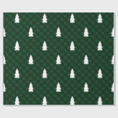 Rustic Green Buffalo Check & White Trees Cadeaupapier (Vlak)