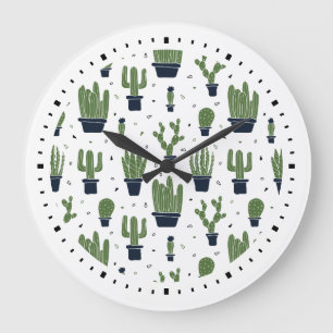 Rustic Green Cactus Desert Pattern Grote Klok