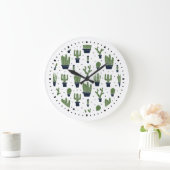 Rustic Green Cactus Desert Pattern Grote Klok (Huis)
