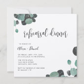 Rustic Green Dîner de répétition Kraft Invitation (Devant)