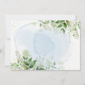 Rustic Green Dusty Blue Mariage Merci Cartes (Dos)