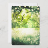Rustic Green Enchanted Forest Lights Wedding Kaart (Achterkant)