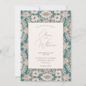 Rustic Green Faux Lace Mariage Invitations (Devant)