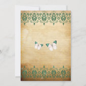 Rustic  Green Floral Butterfly Sweet 16 Kaart (Achterkant)