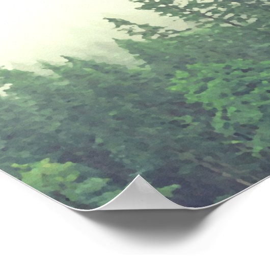 Rustic Green Forest 6 Table Wedding Seating Chart Poster (Hoek)