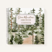 Rustic Green Forest Cabine Lake House Livre d'or (Devant)