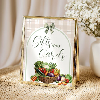 Rustic Green Gifts and Cards Sign Locally Grown Poster