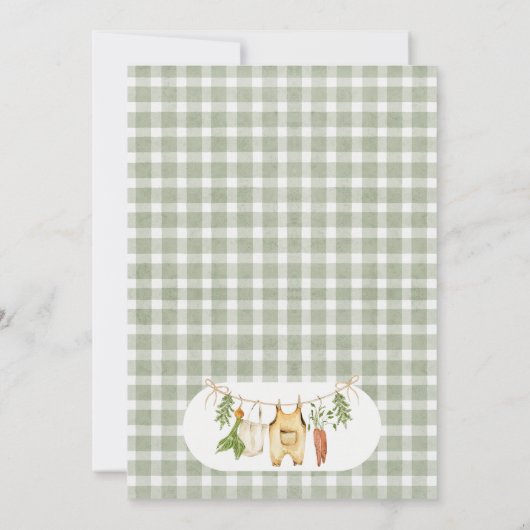 Rustic Green Gingham Locally Grown Baby Shower Kaart (Achterkant)