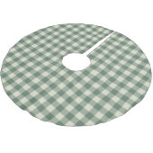 Rustic Green Gingham Modern Kerstmis Kerstboom Rok (Gekanteld)