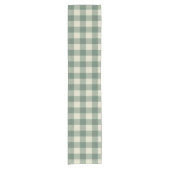 Rustic Green Gingham Modern Kerstmis Korte Tafelloper (Voorkant)