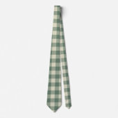 Rustic Green Gingham Modern Kerstmis Stropdas (Voorkant)
