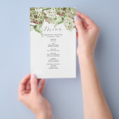 Rustic Green Hydrangea Wedding Decor Menus Flyer (Hand)