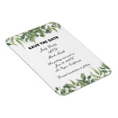 Rustic Green laat Greenery Foliage sparen de datum Magneet (Rechterzijde)