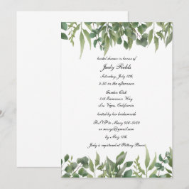 Rustic Green Leaves Greenery Foliage Vrijgezellenf Kaart