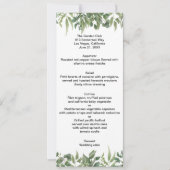 Rustic Green Leaves Greenery Foliage Wedding Menu (Voorkant)