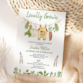 Rustic Green Locally Grown Baby Shower Kaart