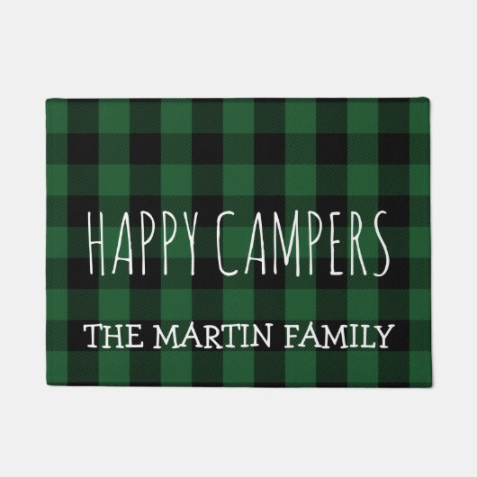Rustic Green Lumberjack Pset | Happy Campers Deurmat (Voorkant)