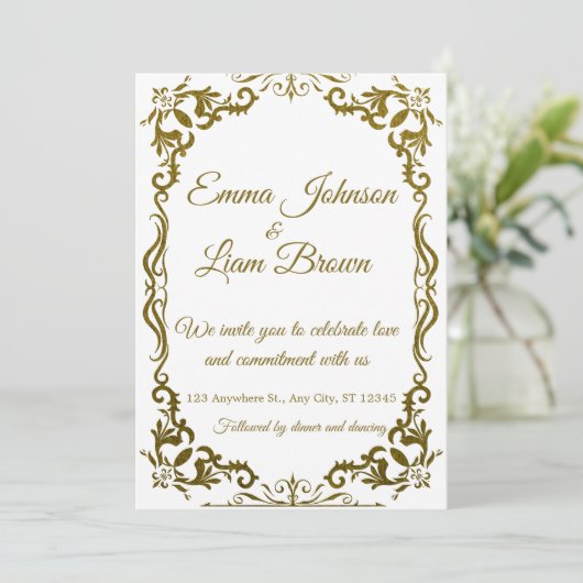 Rustic Green Mexican Wedding Invitation (Debout devant)
