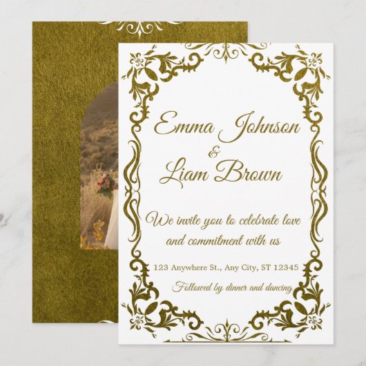 Rustic Green Mexican Wedding Invitation Kaart (Voorkant / Achterkant)