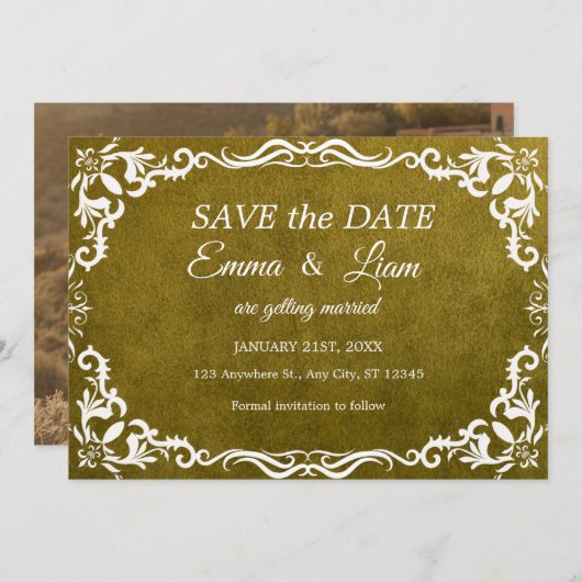 Rustic Green Mexican Wedding – Save the Date (Devant / Derrière)
