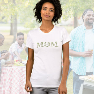 Rustic Green Mom Opgericht Personaliseer Jaar T-shirt
