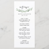 Rustic Green Olive Branch Simple Wedding Menu Card (Voorkant)