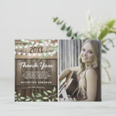 Rustic Green Photo Graduation Merci photo (Debout devant)