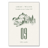 Rustic Green Pine Bossen Mountain Sketch Wedding Kaart (Voorkant)