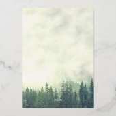 Rustic Green Pine Trees Elegant Wedding  Folie Uitnodiging (Achterkant)