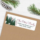 Rustic Green Pine Trees | Kerstfeestdag Etiket