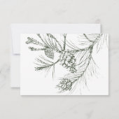 Rustic Green Pine Wedding Details RSVP Kaartje (Achterkant)