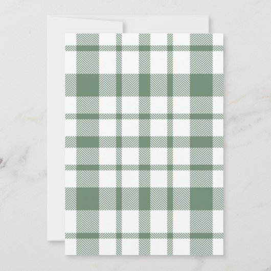 Rustic Green Plaid Christmas Party Invitation (Dos)