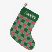 Rustic Green Play Script Naam Kleine Kerstsok (Voorkant (Hangend))