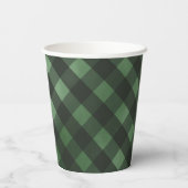 Rustic Green Pset Pattern Papieren Bekers (Achterkant)