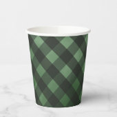 Rustic Green Pset Pattern Papieren Bekers (Links)