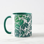 Rustic Green Scrolling Feuille café Mug (Gauche)