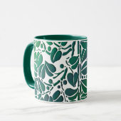 Rustic Green Scrolling Feuille café Mug (Devant gauche)