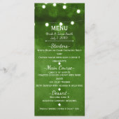 Rustic Green String Lights Élégant Menu Mariage (Devant)