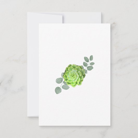 Rustic Green Succulents Invitations de douche nupt (Dos)