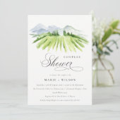 Rustic Green Vineyard Couples Invitation de douche (Debout devant)